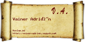 Vainer Adrián névjegykártya