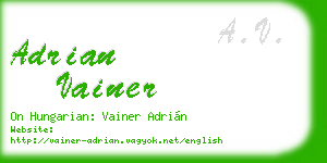 adrian vainer business card