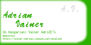 adrian vainer business card